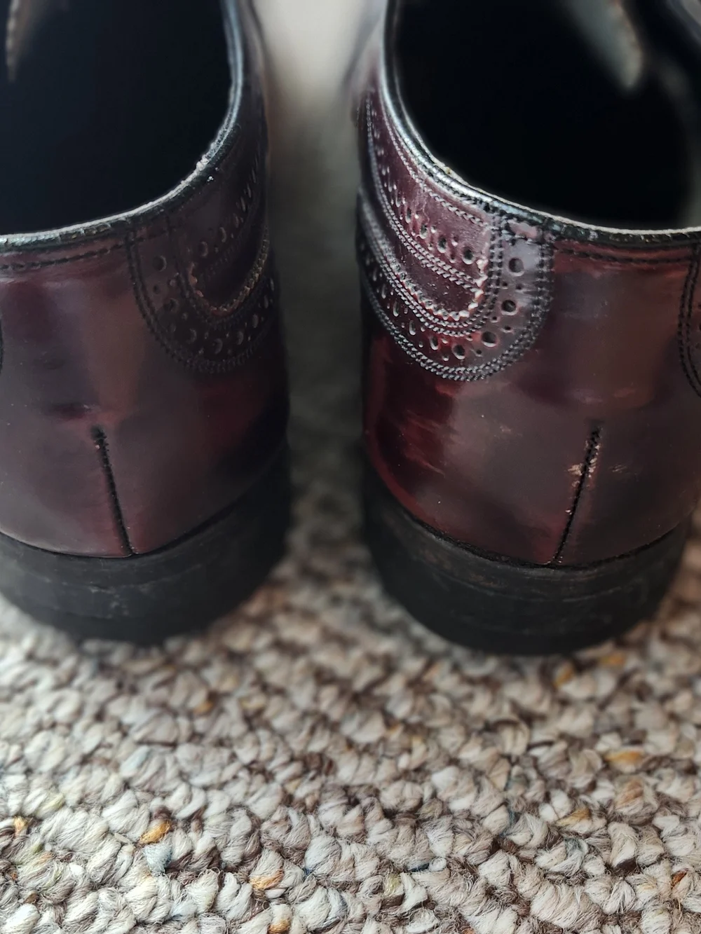 Florsheim Men's Burgundy Leather Wingtip Oxfords